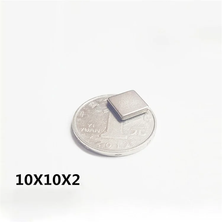 50pcs 10x10x2mm Imán Rectangular Super Fuerte Magnético NDFEB Imán