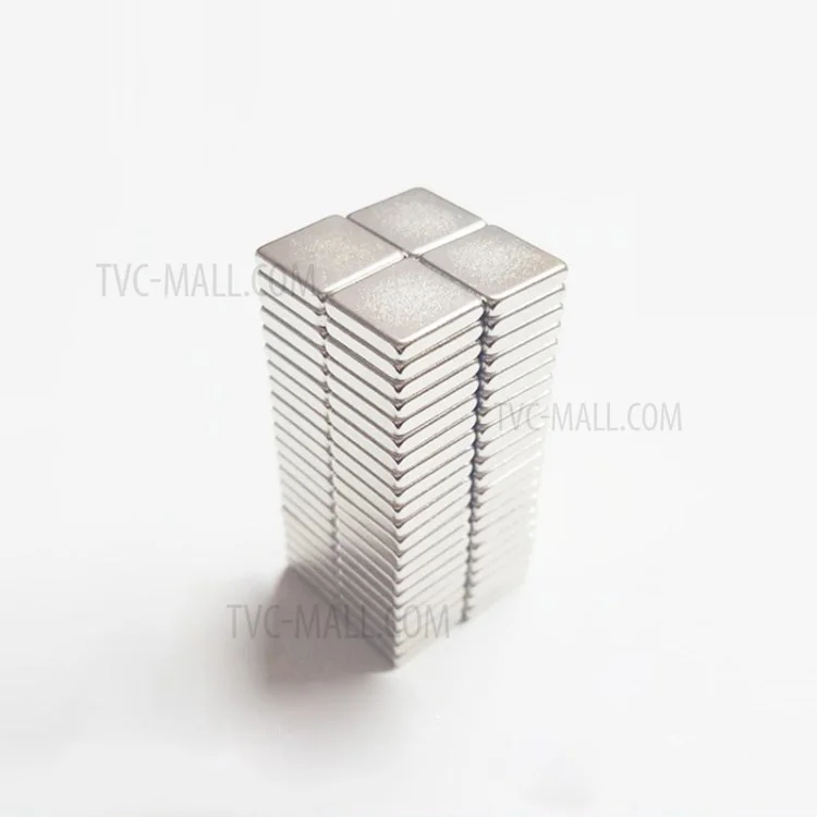 100 imanes de neodimio (NdFeB) rectangulares superresistentes de 10 x 10 x 2 mm 