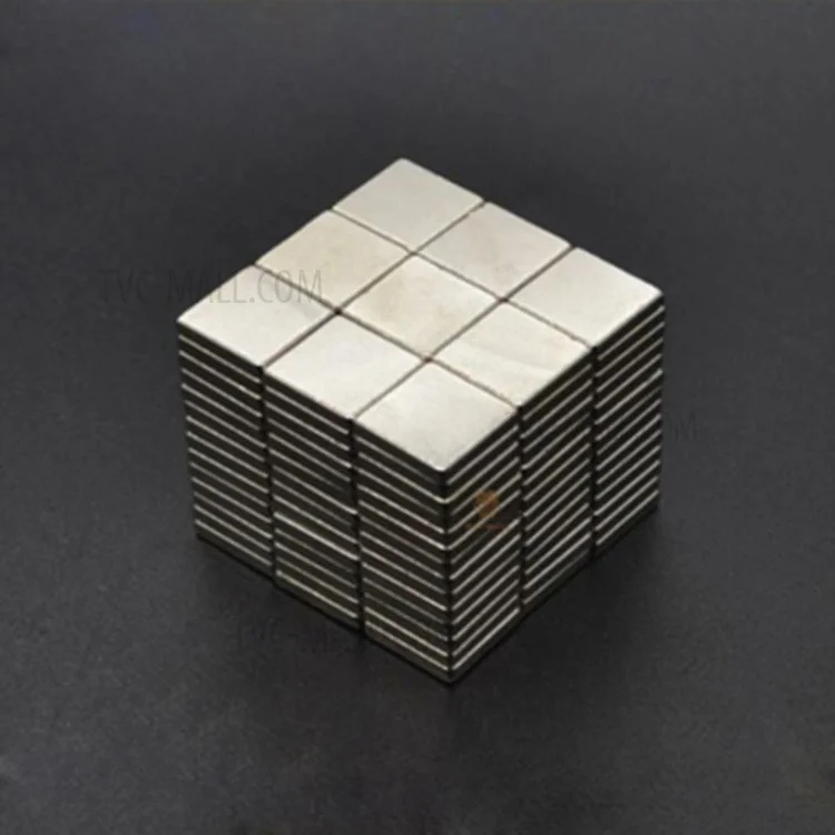 100 imanes de neodimio (NdFeB) rectangulares superresistentes de 10 x 10 x 2 mm 
