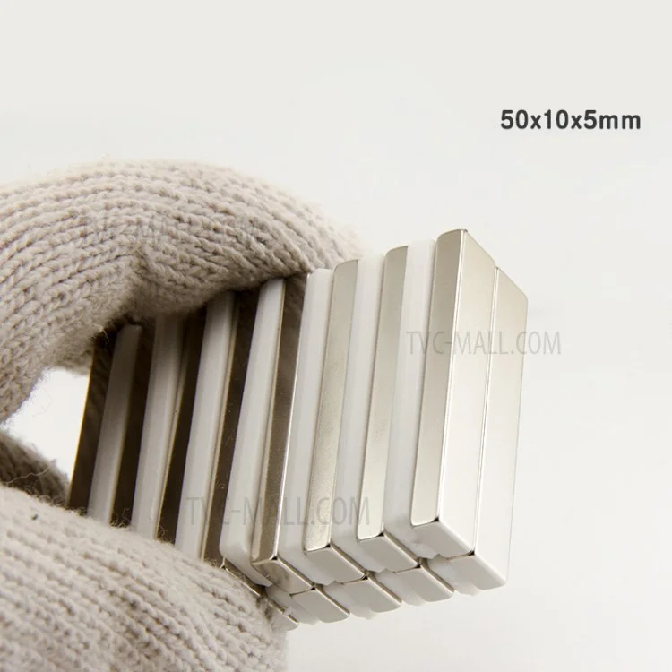 10 Stück/Packung 50*10*5 mm rechteckiger Magnet Super Strong NdFeB-Magnet
