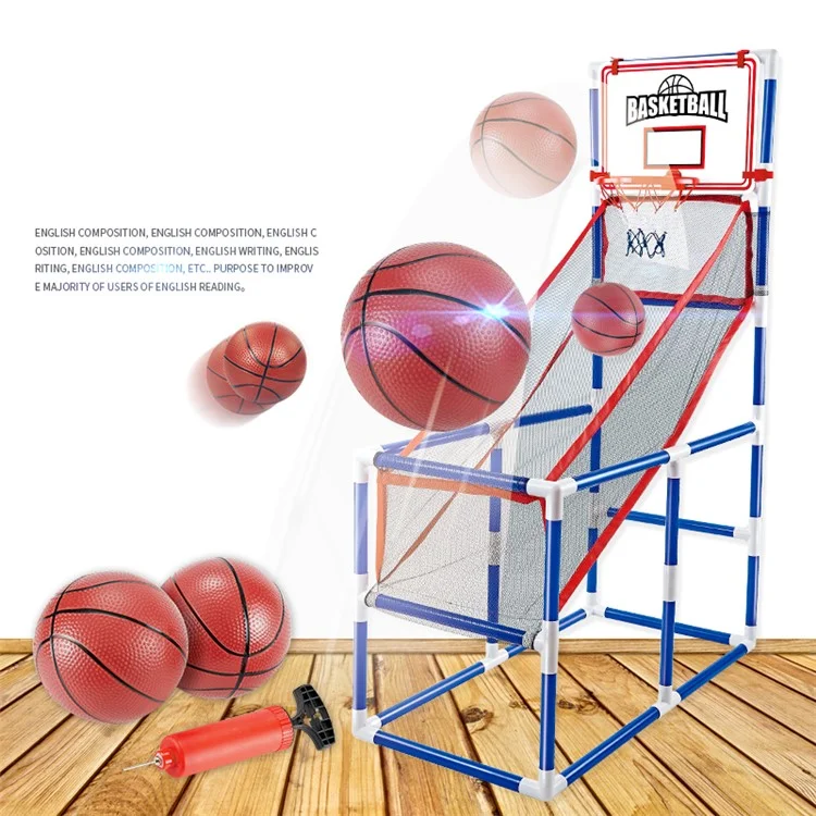 Assemblage de Bricolage Basketball Cerceau en Intérieur Enfants Extérieurs Boys Basketball Tirage Sportif Sport Toy Avec Pompe à Air 2 Balles