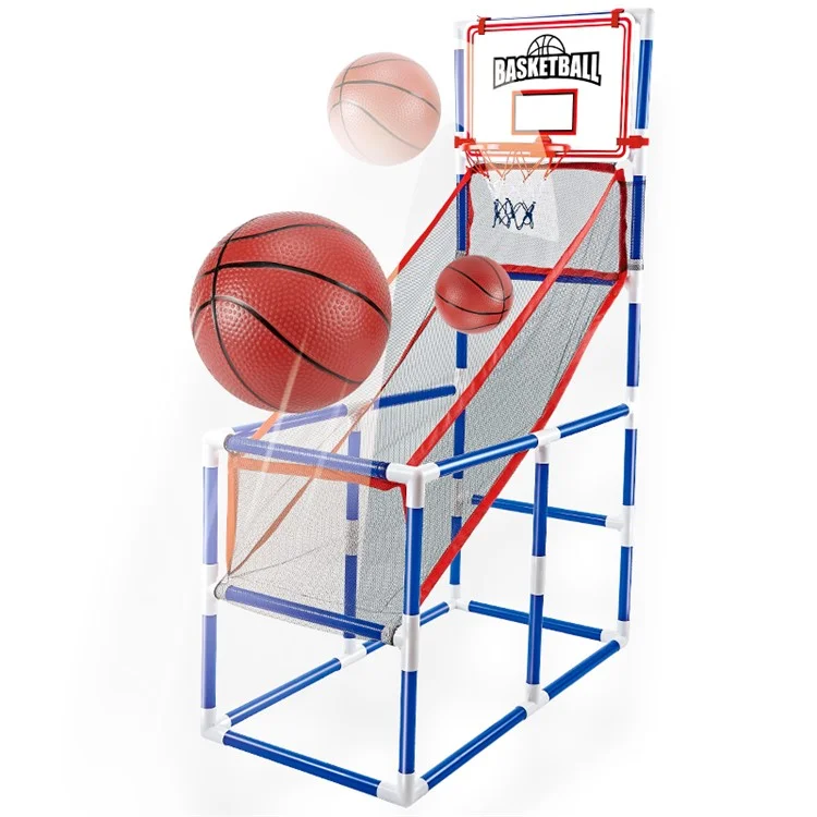 DIY-Montage-Basketball-Korb für Innen und Außen, Kinder, Jungen, Basketball-Shooting-Sport-Spielzeug-Set mit Luftpumpe und 2 Bällen