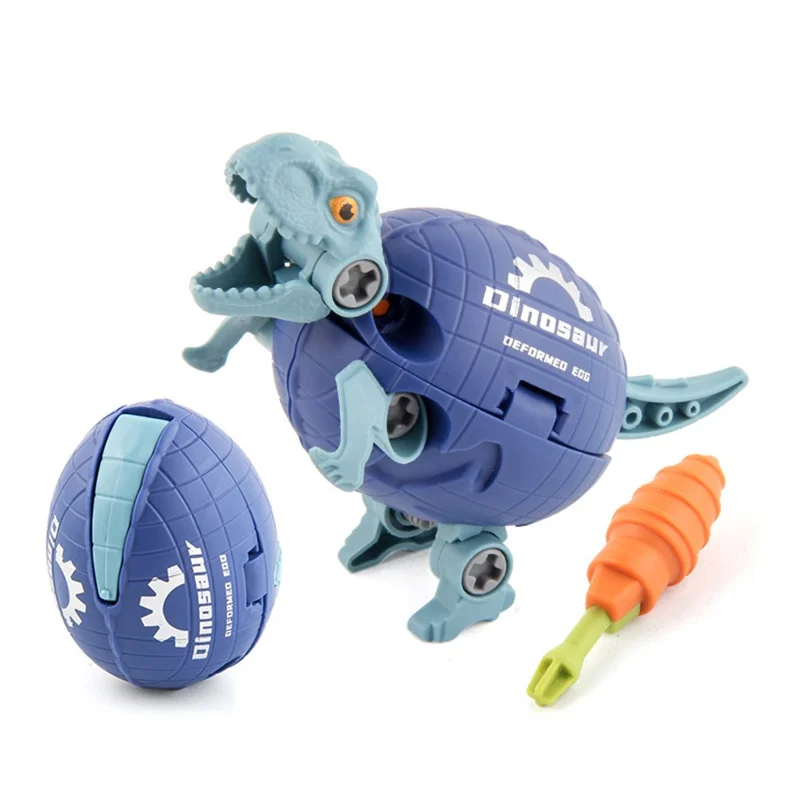 JJ878 Kids DIY Screwing Assemble Deformation Dinosaur Egg Model Toy Creative Educational Toy - Triceratops