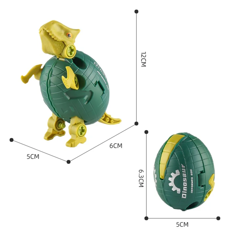 JJ878 Kids DIY Screwing Assemble Deformation Dinosaur Egg Model Toy Creative Educational Toy - Triceratops