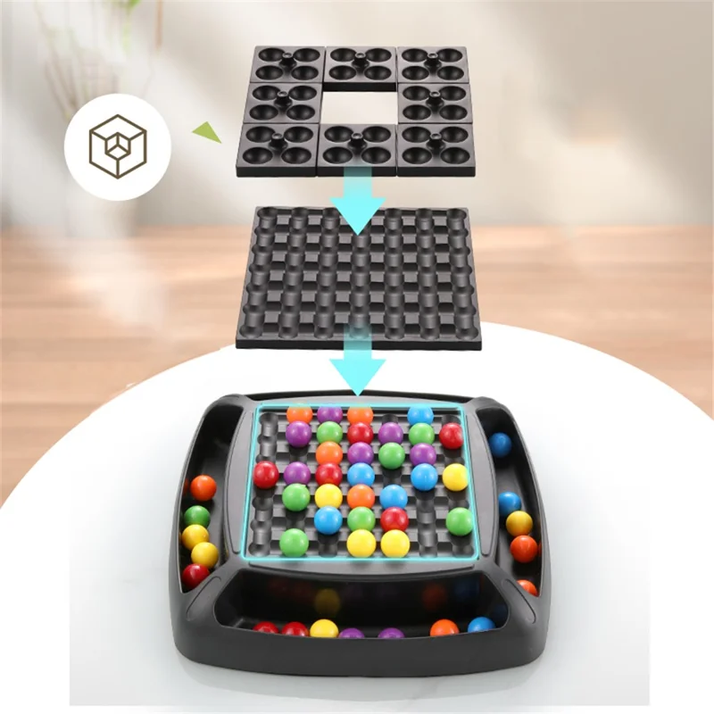 YS5698 Rainbow Ball Matching Game Forældre-barn brætspil Børns tidligere pædagogisk legetøj - Farverige bolde