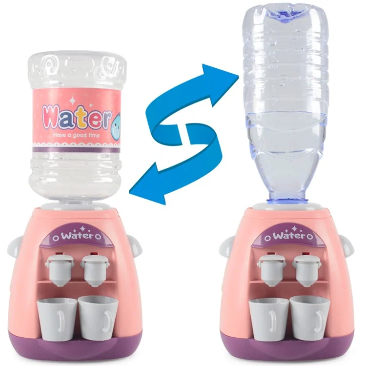 Dispensador de agua eléctrico de doble cabezal con música Juguete niñas Simulación de electrodomésticos de cocina Juego de juguete simulado - Azul