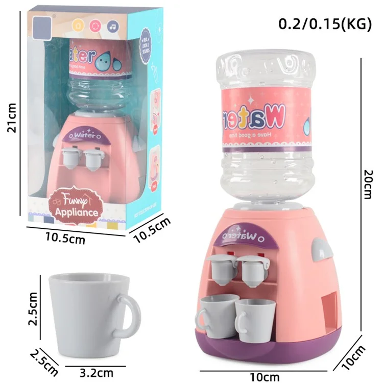 Dispensador de agua eléctrico de doble cabezal con música Juguete niñas Simulación de electrodomésticos de cocina Juego de juguete simulado - Azul