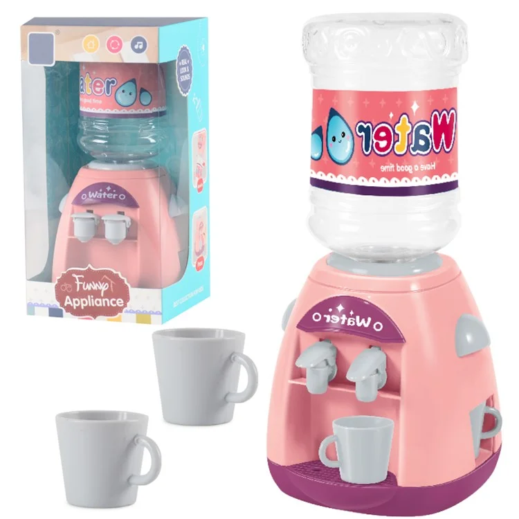 Double Head Electric Water Dispenser Toy with Music Kids Girls Simulation Kitchen Appliances Pretend Play Toy - Pink
