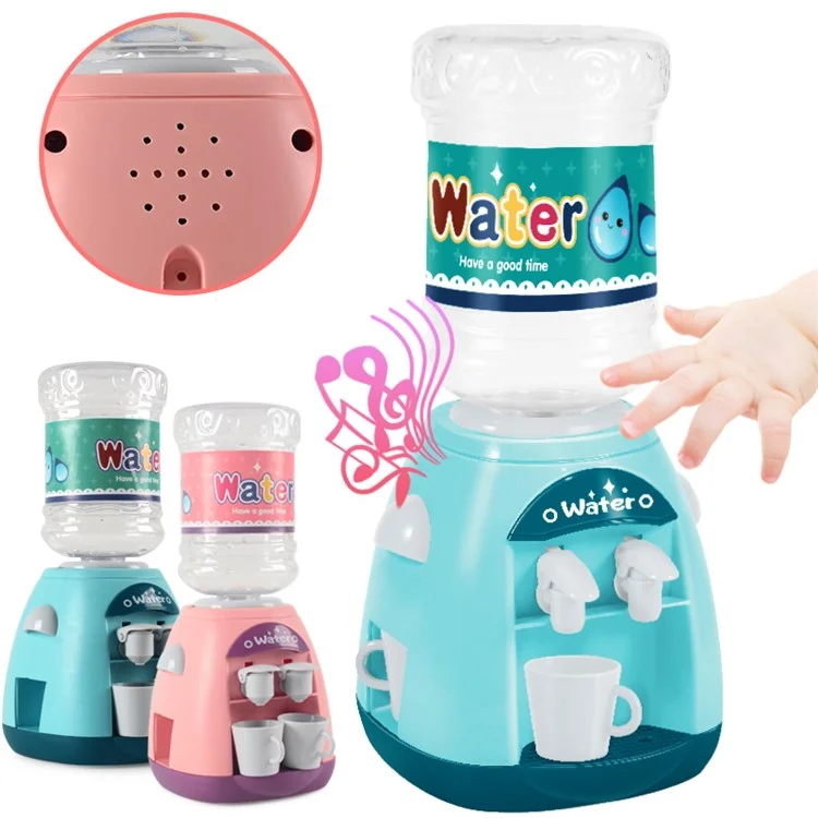 Double Head Electric Water Dispenser Toy with Music Kids Girls Simulation Kitchen Appliances Pretend Play Toy - Pink