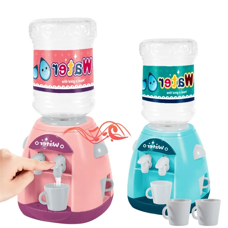 Double Head Electric Water Dispenser Toy with Music Kids Girls Simulation Kitchen Appliances Pretend Play Toy - Pink