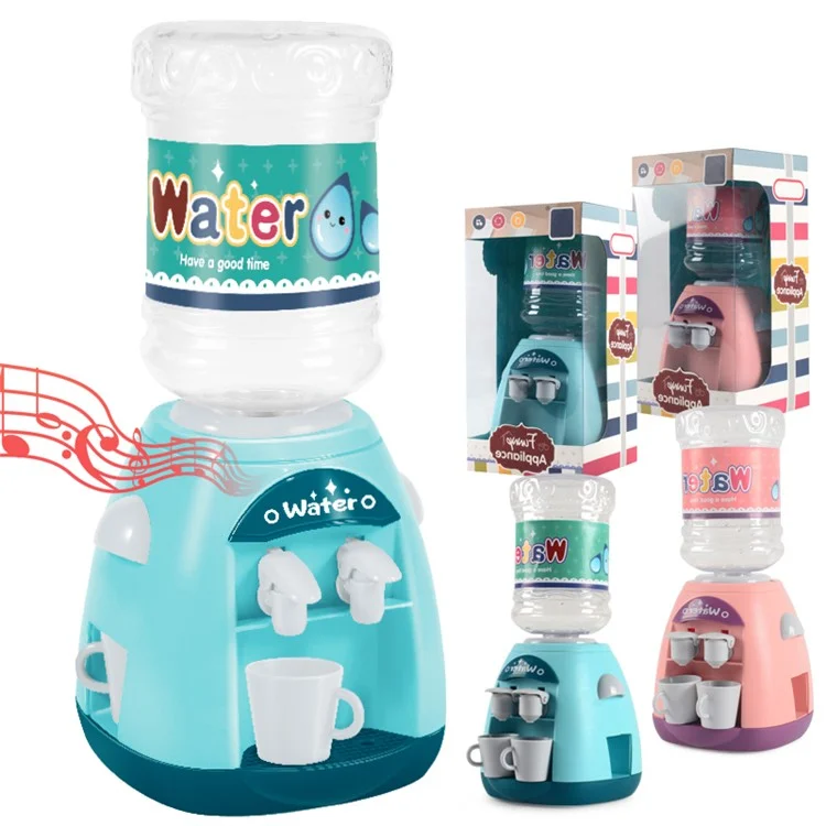 Double Head Electric Water Dispenser Toy with Music Kids Girls Simulation Kitchen Appliances Pretend Play Toy - Pink