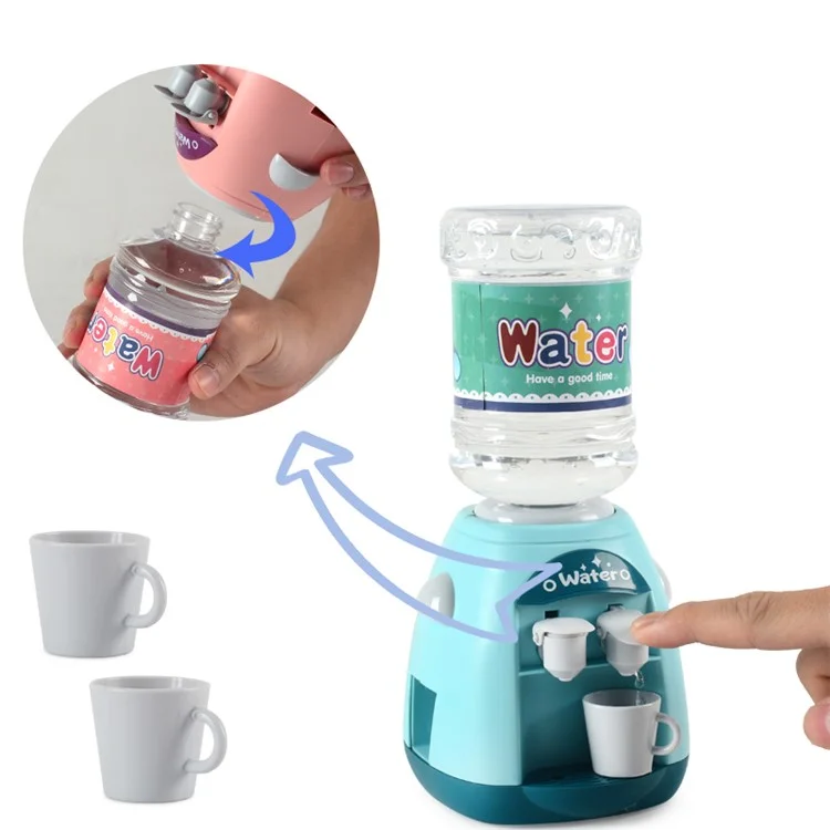 Double Head Electric Water Dispenser Toy with Music Kids Girls Simulation Kitchen Appliances Pretend Play Toy - Pink