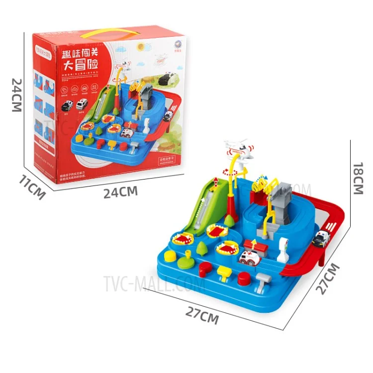 6719 Race Tracks Car Adventure Toys City Rescue Preschool Educational Toy Vehicle Track Playsets - Rot/Blau