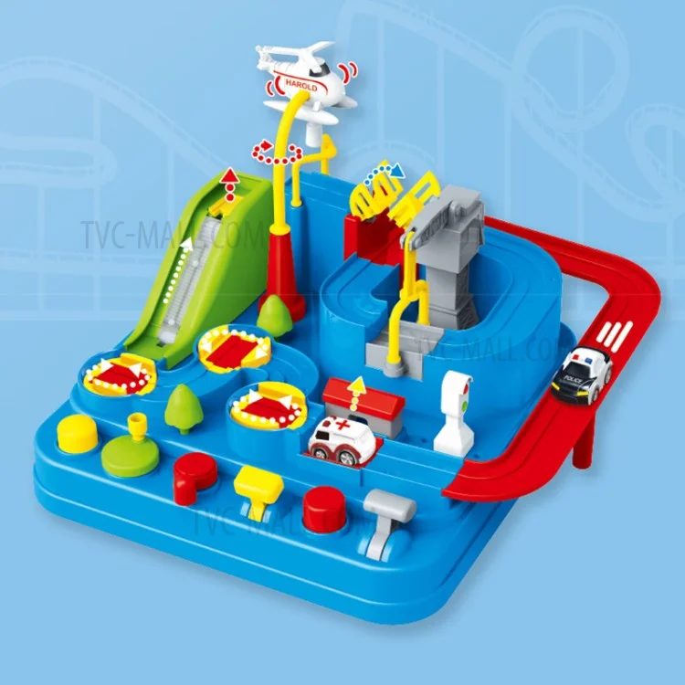 6719 Rennstrecke Auto-Abenteuer Spielzeug Stadt Rettung Vorschul-Bildungsspielzeug Fahrzeug Schienen Spielsets - Pink/Grün 