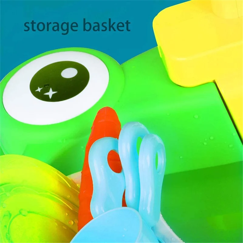 890 Kitchen Sink Toys Set for Kids Automatic Water Cycle System Electric Dishwasher Pretend Toy - Green