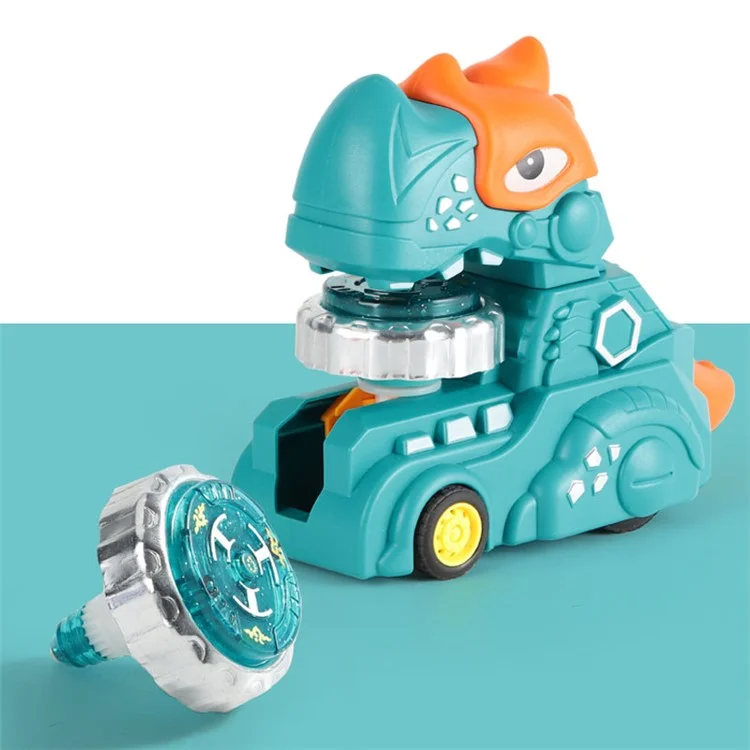 SJL5801 Multi-function Inertial Gyro Truck Toddler Toy Alloy Dinosaur Car Educational Toy with Lights for Kids - Cyan