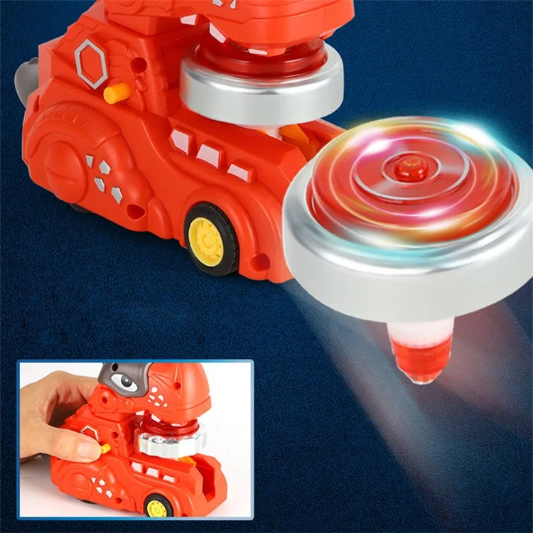 SJL5801 Multi-function Inertial Gyro Truck Toddler Toy Alloy Dinosaur Car Educational Toy with Lights for Kids - Cyan