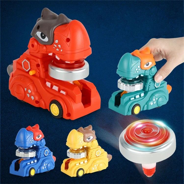 SJL5801 Multi-function Inertial Gyro Truck Toddler Toy Alloy Dinosaur Car Educational Toy with Lights for Kids - Cyan