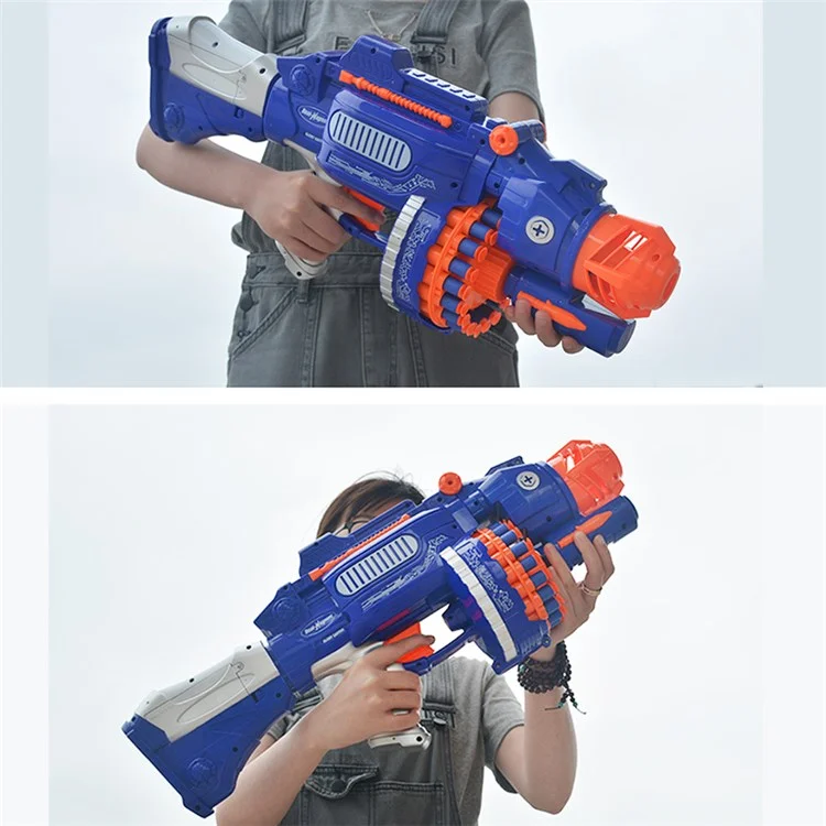 Ametralladora eléctrica manual de ráfagas Imitación de ametralladora Gatling Juguete de arma de balas suaves para niños y niños - Rojo