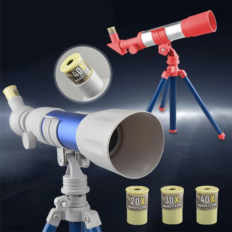 Educational Toy Kid's Telescope HD Eyepiece Magnifying Glass Elementary School Students Science STEM Toys Gift for Boys and Girls - Style A/Blue