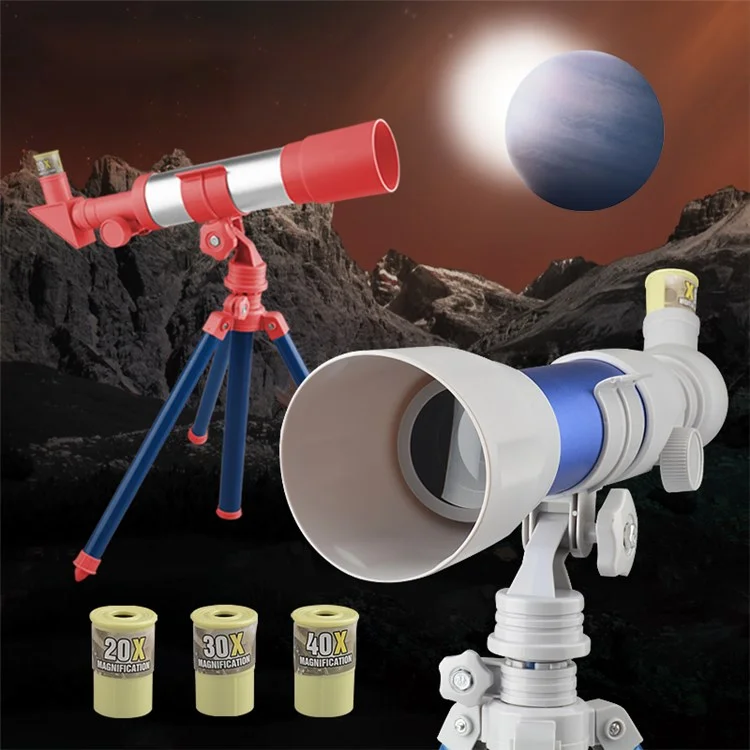 Educational Toy Kid's Telescope HD Eyepiece Magnifying Glass Elementary School Students Science STEM Toys Gift for Boys and Girls - Style A/Blue