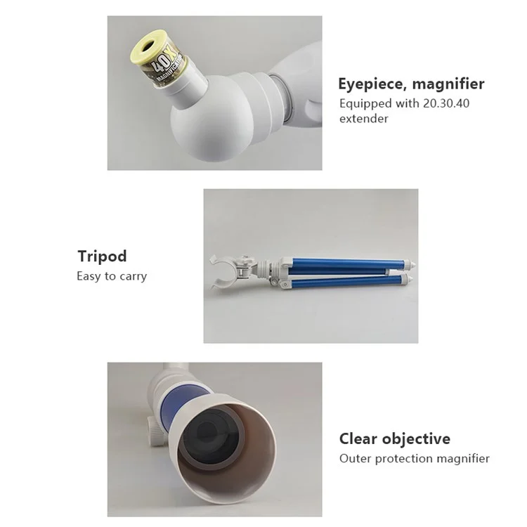 Educational Toy Kid's Telescope HD Eyepiece Magnifying Glass Elementary School Students Science STEM Toys Gift for Boys and Girls - Style A/Blue