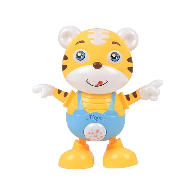 0881 Niños Juguetes de Baile Eléctrico Cartoon Cute Tiger Walking Robot With Light Music Fun Early Educational Toys