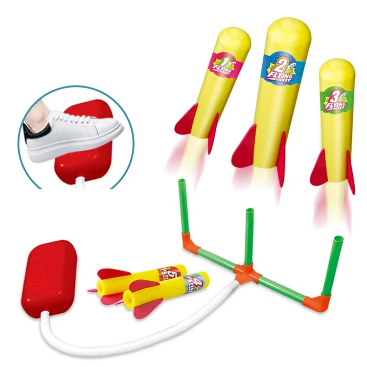 2150 Children Pedal Aerodynamic Rocket Launcher Toy Outdoor Sports EVA Foam Soft Darts Competitive Toy