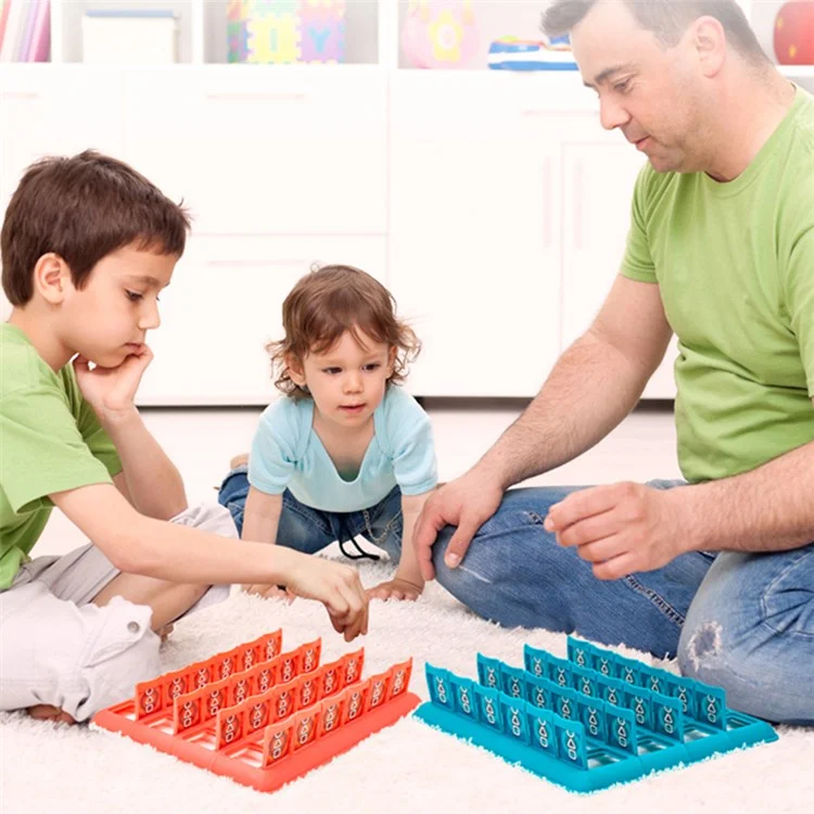 11870 Guess Who I Am Board Game Funny Character Cards Family Guessing Games Kids Educational Toy - Cyan / Purple