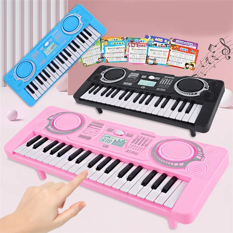0815 37 Keys Electronic Piano Keyboard Battery Powered Musical Instrument Kids Gift - Blue
