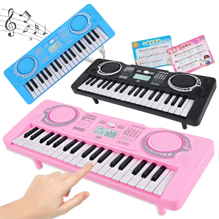 0815 37 Keys Electronic Piano Keyboard Battery Powered Musical Instrument Kids Gift - Blue