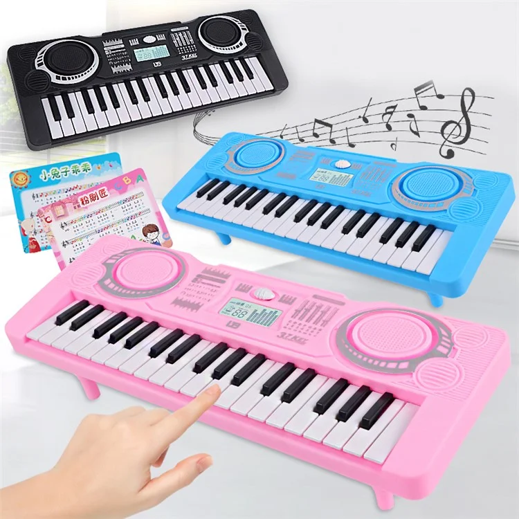 0815 37 Keys Electronic Piano Keyboard Battery Powered Musical Instrument Kids Gift - Blue