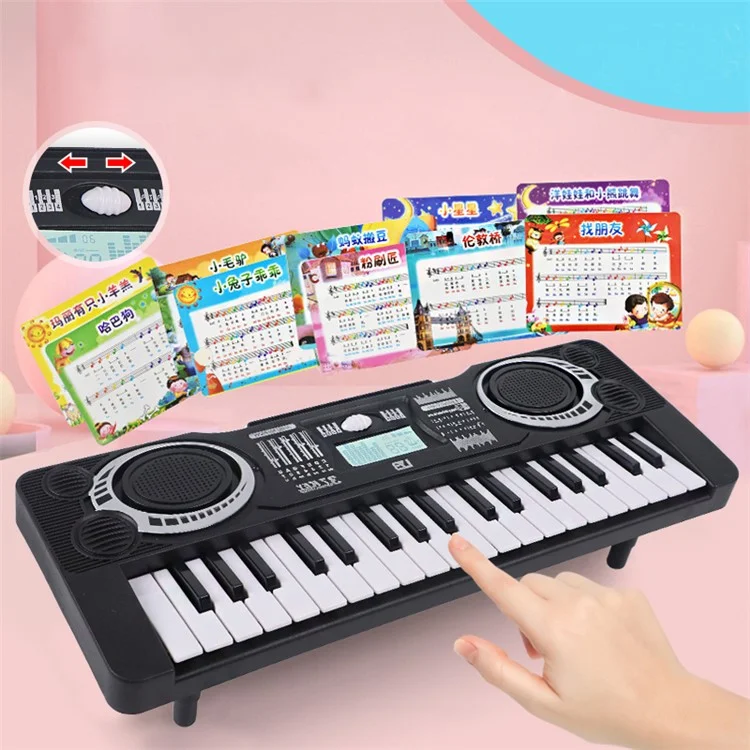 0815 37 Keys Electronic Piano Keyboard Battery Powered Musical Instrument Kids Gift - Blue