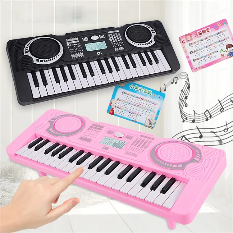 0815 37 Keys Electronic Piano Keyboard Battery Powered Musical Instrument Kids Gift - Blue
