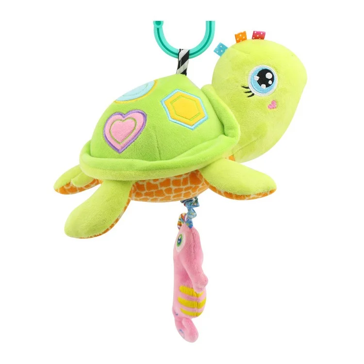 Cartoon Sea Animal Stroller Bed Hanging Toy with Music for Babies - Tortoise