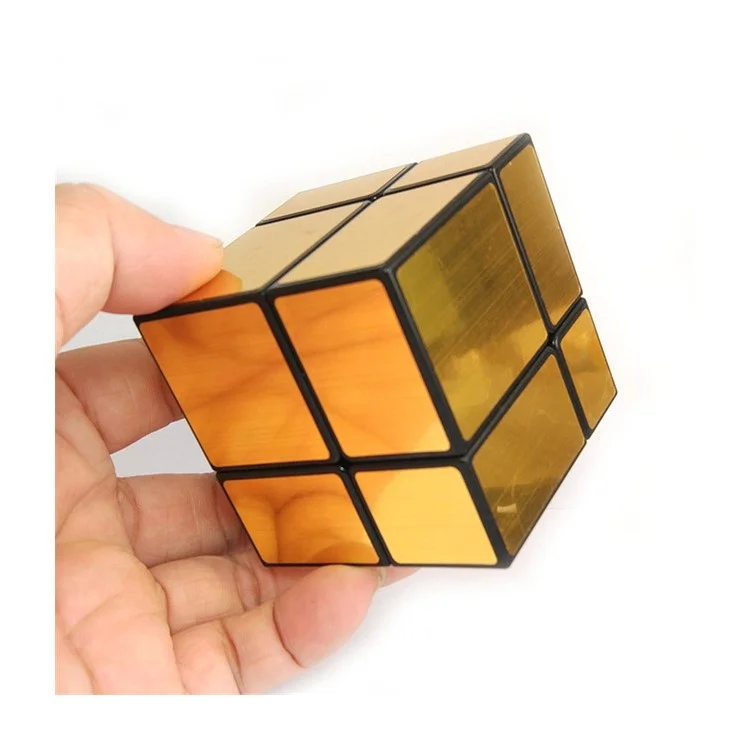 2x2x2 Magic Brushed Mirror-like Cube Intelligence Puzzle 50mm - Gold Color