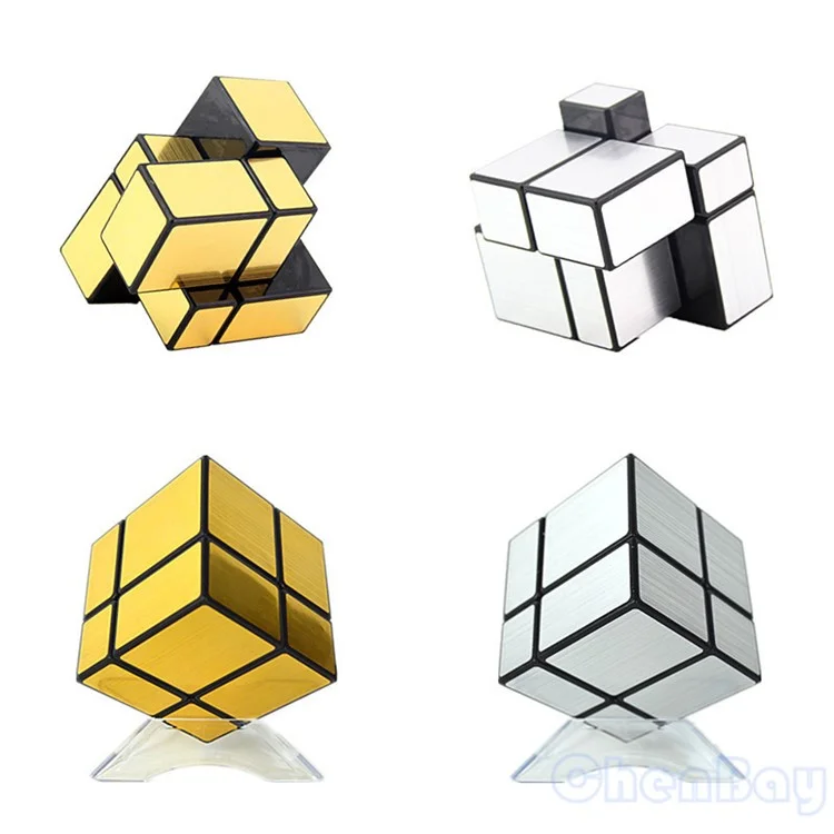 2x2x2 Magic Brushed Mirror-like Cube Intelligence Puzzle 50mm - Gold Color