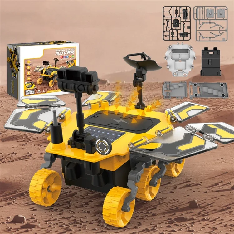 HXC0101 DIY Марсоход на солнечной энергии Сборная модель STEM-набор Электрический исследовательский автомобиль Модель Научный эксперимент Развивающая игрушка - синий
