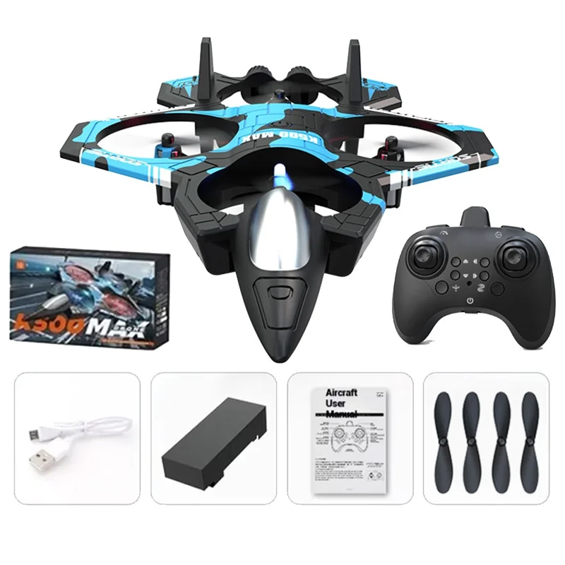 XKJ K500MAX RC Drone Quadcopter Throw-to-Fly Stunt Aircraft Toy for Indoor / Outdoor Use - Blue