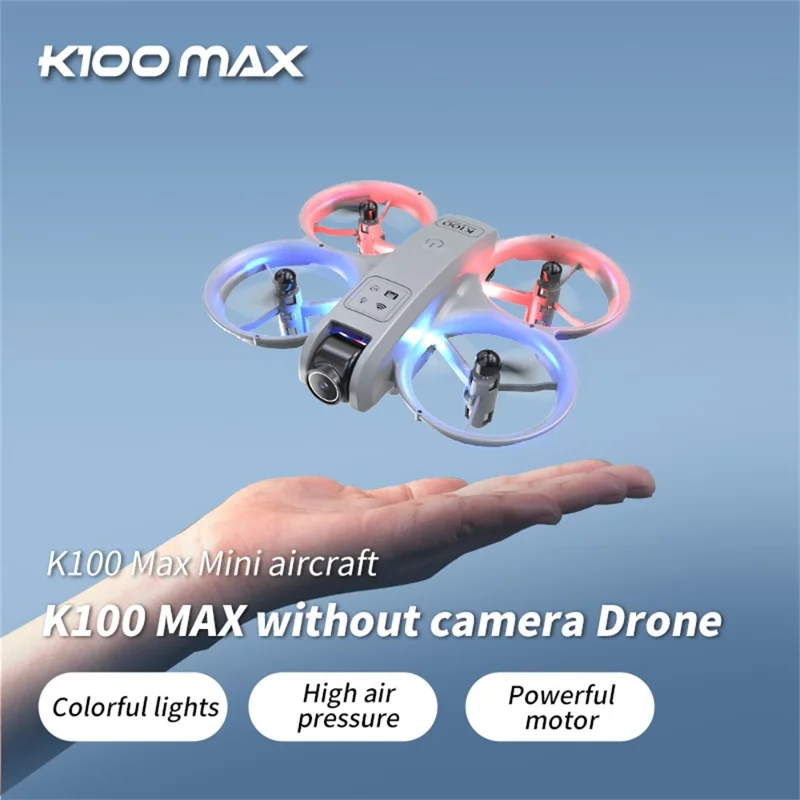 XKJ K100max GT3 Drone Dual Camera Optical Flow Positioning Mini Quadcopter with Dazzling LED Light - Black