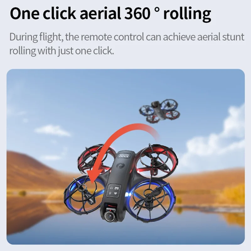 XKJ k100 HD Aerial Photography Drone Dual Camera Optical Flow Positioning RC Aircraft with 2.4 Inch Screen Controller - Black