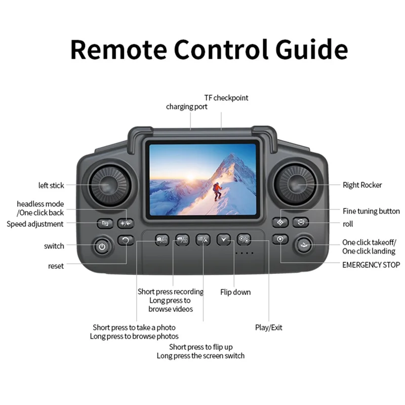 XKJ k100 HD Aerial Photography Drone Dual Camera Optical Flow Positioning RC Aircraft with 2.4 Inch Screen Controller - Black