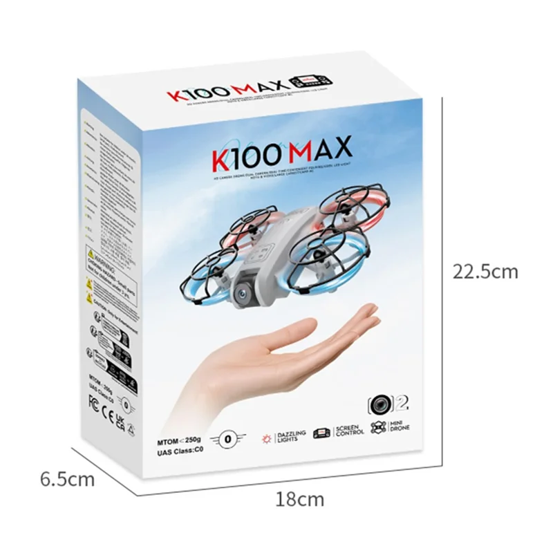 XKJ k100 HD Aerial Photography Drone Dual Camera Optical Flow Positioning RC Aircraft with 2.4 Inch Screen Controller - Black