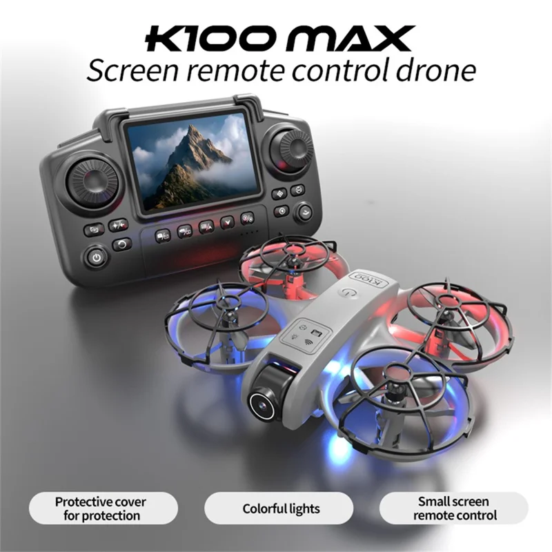 XKJ k100 HD Aerial Photography Drone Dual Camera Optical Flow Positioning RC Aircraft with 2.4 Inch Screen Controller - Black
