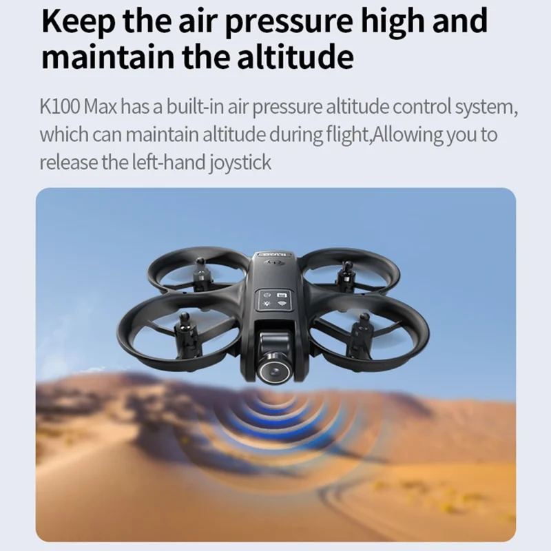 XKJ k100 HD Aerial Photography Drone Dual Camera Optical Flow Positioning RC Aircraft with 4.3 Inch Screen Controller - Black