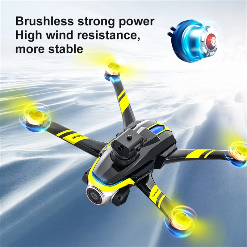 K15 RC Drone with Screen Remote Brushless Quadcopter Smart Obstacle Avoidance HD Aerial Photography Aircraft - Black / Yellow