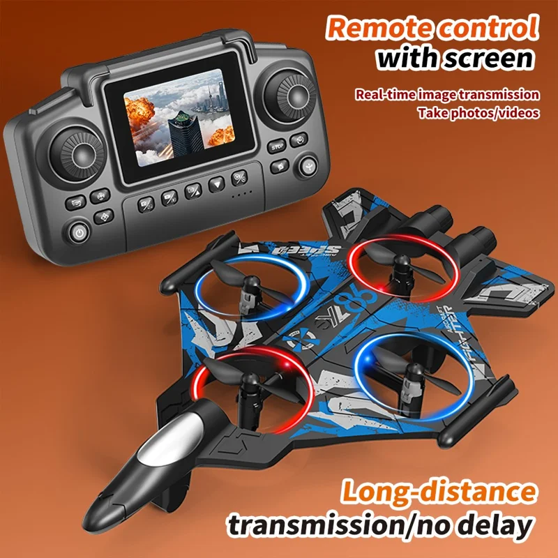 Drone RC YL86 avec écran de contrôleur / Caméra 4CH 6-Axes Gyro 2.4G Quadricoptère - Bleu