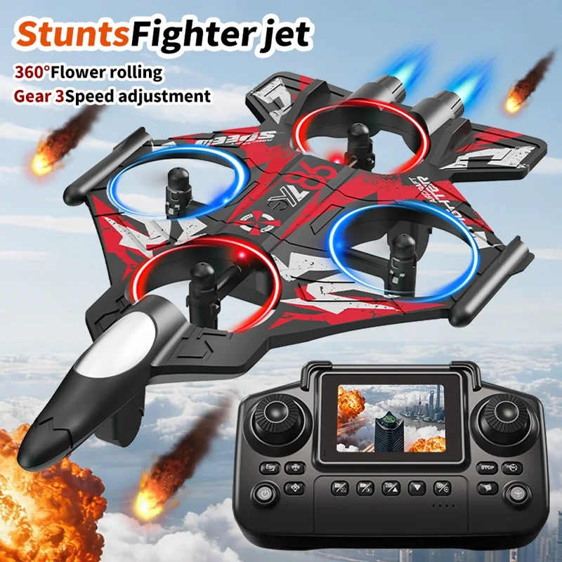 YL86 RC Drone with Screen Controller / Camera 4CH 6-Axis Gyro 2.4G Aircraft Quadcopter - Red