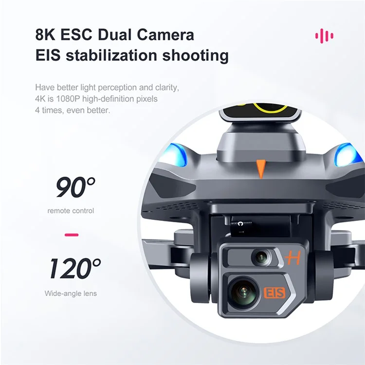 K911 Max Cuadricóptero sin escobillas Avión RC plegable Drone con evitación de obstáculos láser de 360 grados Avión de foto aérea portátil con cámara ESC 8K / GPS 