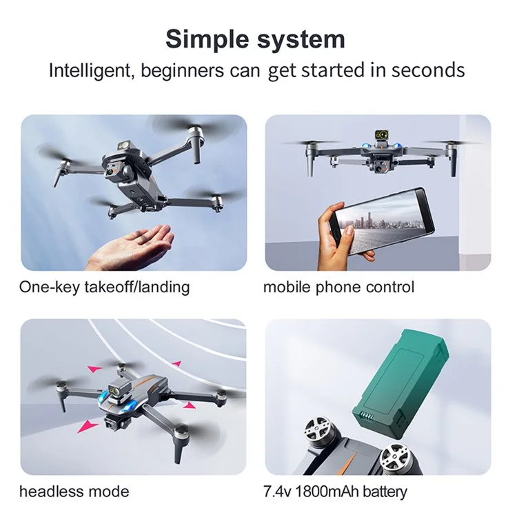 K911 Max Brushless Quadcopter Folding RC Aircraft 360-Degree Laser Obstacle Avoidance Drone Portable Aerial Photo Airplane with 8K ESC Camera / GPS